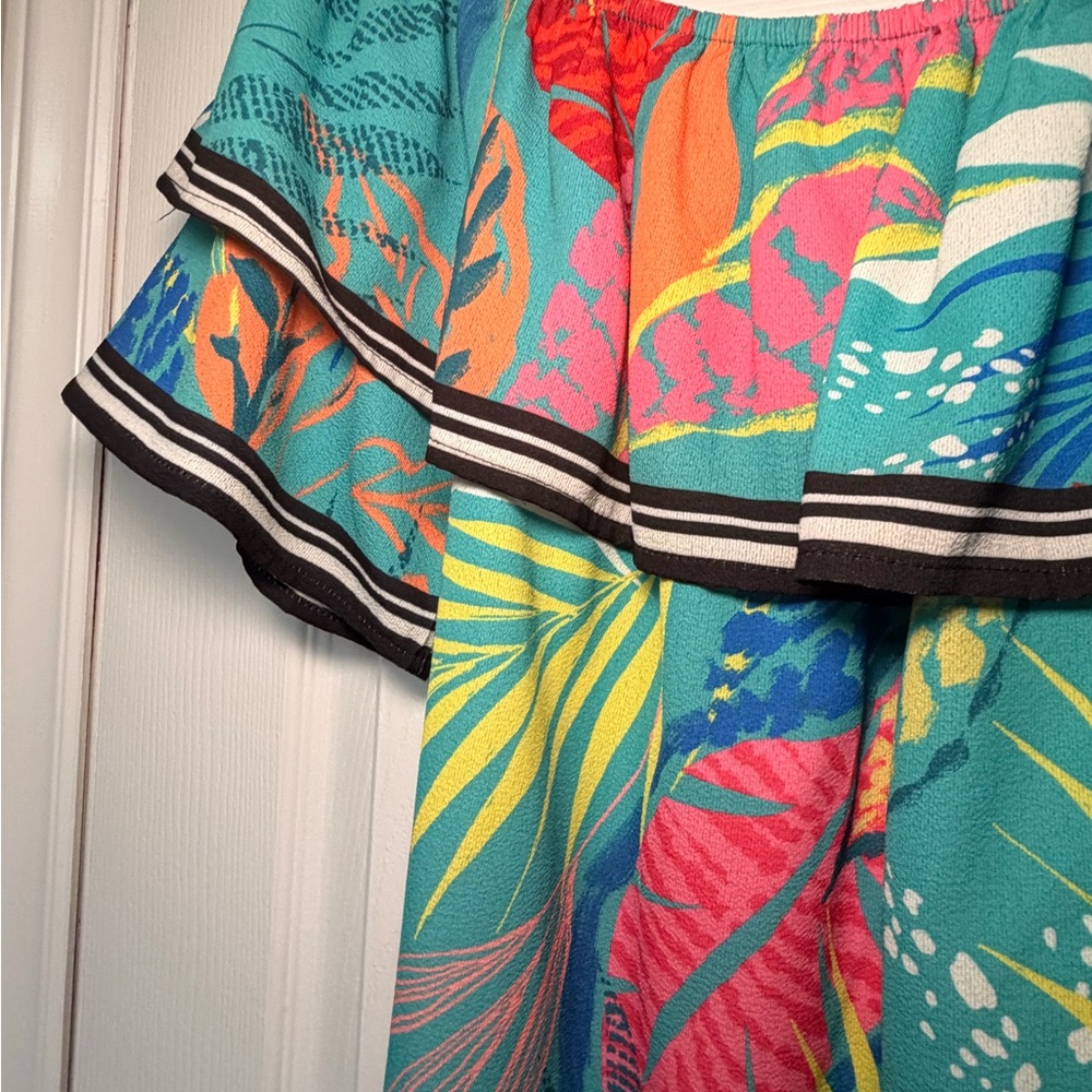 ✨ Flying Tomato Off Shoulder Tropical Multicolor Boho Dress | Women’s Medium ✨ - Picture 5 of 7